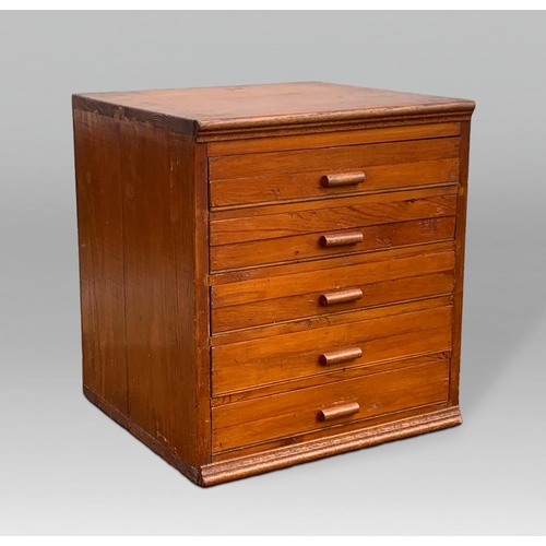 96 - A LATE 19TH/EARLY 20TH CENTURY COLLECTORS SPECIMEN CABINET.
Five drawers with removable glazed lids.... 