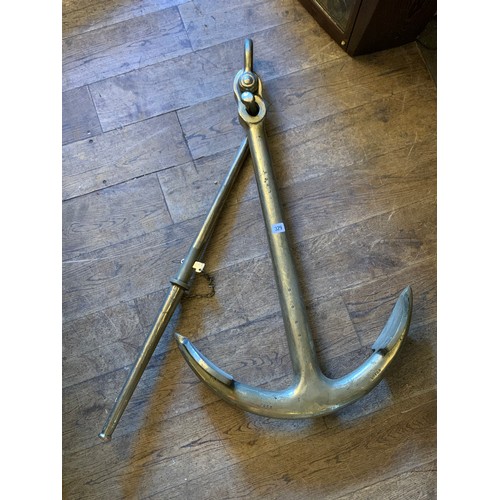 329 - A LARGE BRONZE BRITISH ROYAL NAVY MINESWEEPER ANCHOR.
Forged in 1952. 

Height of anchor 96cm (not i... 