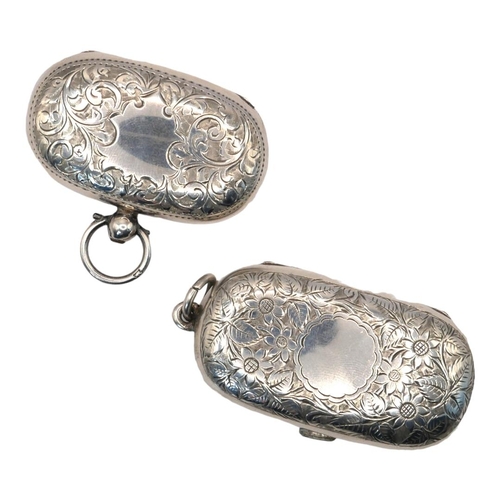 20 - TWO EARLY 20TH CENTURY SILVER DOUBLE SOVEREIGN COIN CASE
Oval form with embossed decoration, hallmar... 