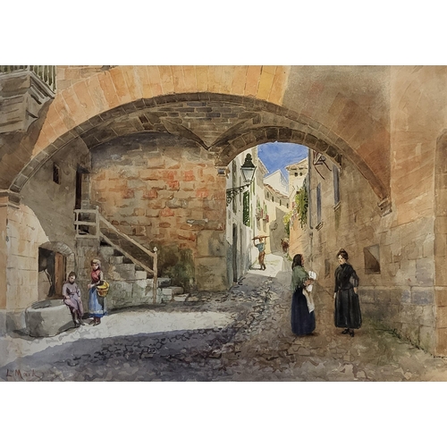 254 - E.N. MARK, MOORISH GATE, SOUTH OF SPAIN, WATERCOLOUR 
Study of Mozarab architecture, dated Sept 1863... 