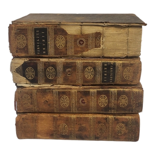 461 - P. VIRGILII MARONIS, 1788 - 1789, FULL CALF, 4 VOLS
Bindings with loss and detached boards. Contents... 