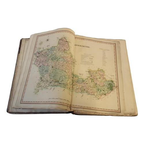 462 - ATLAS: NEW BRITISH ATLAS, HENRY TEASDALE, 44 OF THE 45 MAPS, LACKING ENGLAND.

Condition: binding wo... 
