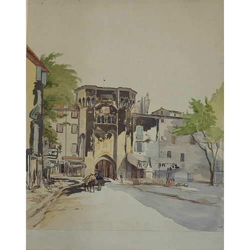 254 - WITHDRAWN E.N. MARK, MOORISH GATE, SOUTH OF SPAIN, WATERCOLOUR 
Study of Mozarab architecture, dated... 