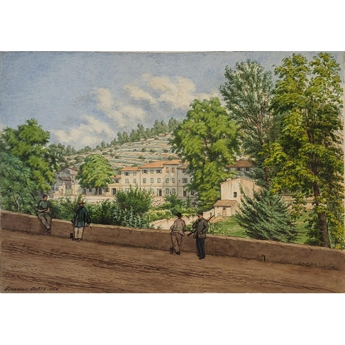 255 - WITHDRAWN GEMENOS, A MID 19TH CENTURY FRENCH VIEW WATERCOLOUR, DATED 1860
Sketched by Edward W. Mark... 