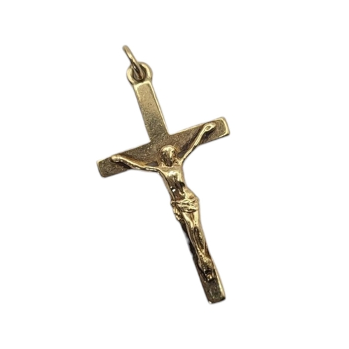 28 - A VINTAGE 9CT GOLD CROSS PENDANT 
Fully marked for Chester.
(length 3.3cm)