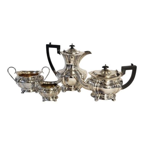 2A - A FINE EDWARDIAN PERIOD SOLID HALLMARKED SILVER FOUR PIECE TEA SERVICE
By Charles Boyton & Son, Lond... 