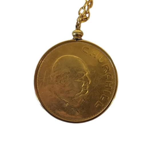 31A - WINSTON CHURCHILL, 1874 - 1974, A GOLD PLATED CHURCHILL PENDANT ON CHAIN
To commemorate the life of ... 