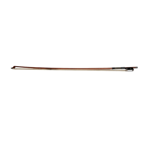 343 - WILLIAM C. RETFORD, A RARE WHITE METAL MOUNTED VIOLIN BOW
Satory style, round Paris eye, light brown... 