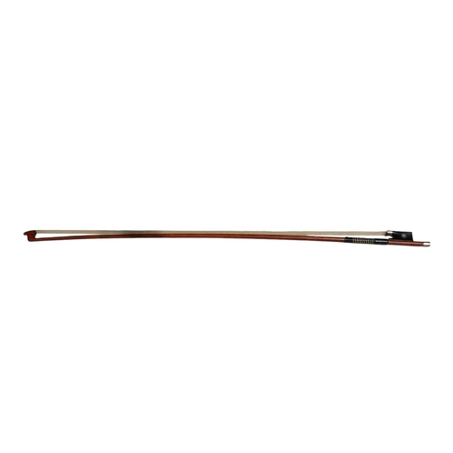 343 - WILLIAM C. RETFORD, A RARE WHITE METAL MOUNTED VIOLIN BOW
Satory style, round Paris eye, light brown... 