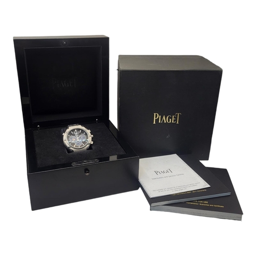 39A - PIAGET, A TITANIUM 'POLO' GENT’S AUTOMATIC WRISTWATCH
Black tone dial with fly back chronograph,thre... 