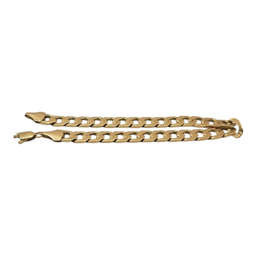 59A - A VINTAGE 9CT GOLD CURB LINK BRACELET
Uniform pierced links.
(approx 20cm)

Condition:clasp AF