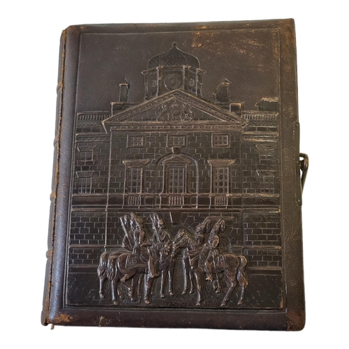 330A - MILITARY INTEREST, A LATE VICTORIAN LEATHER BOUND MILITARY PHOTOGRAPH ALBUM
The front cover embossed... 