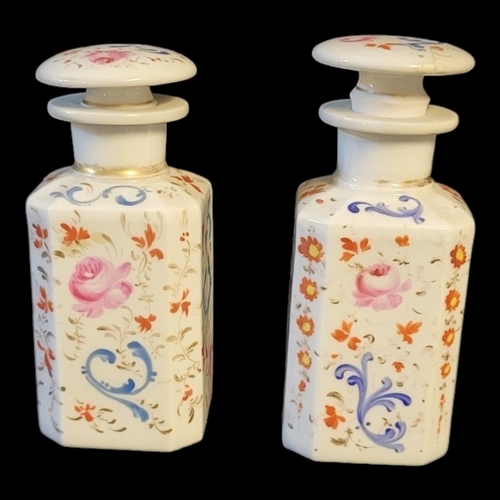 312A - A PAIR OF 19TH CENTURY FRENCH PORCELAIN SCENT BOTTLES
Octagonal form, with floral decoration
(approx... 