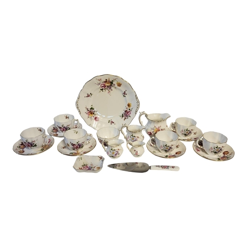 104 - ROYAL CROWN DERBY, A 20TH CENTURY PORCELAIN 'POSIES' TEA SERVICE
Comprising six cups and saucers, fo... 