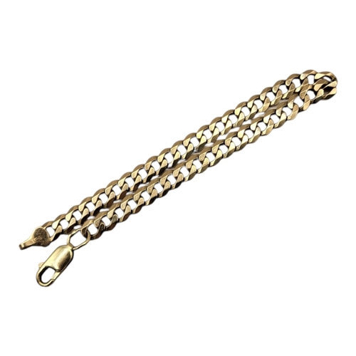 18 - A VINTAGE 9CT GOLD CURB LINK BRACELET
Uniform pierced links.
(approx 20cm)

Condition: good