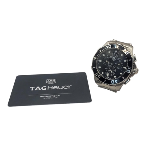 1A - TAG HEUER, A STAINLESS STEEL ‘AQUA RACER’ GENT’S CHRONOGRAPH WRISTWATCH
Black tone bezel and dual wi... 