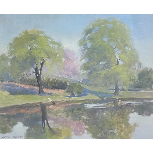 311 - ETHEL QUARDT, A 20TH CENTURY ON CANVAS 
Landscape, pink blossom trees by a lake, signed lower left, ... 