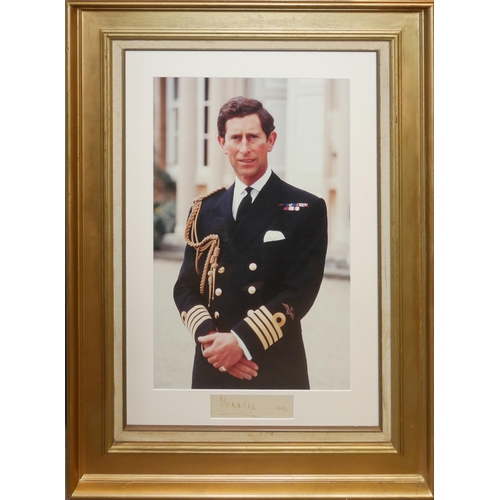 325 - H.R.H. PRINCE CHARLES, THE PRINCE OF WALES (NOW H.M.KING CHARLES III) FINE SIGNED PRINT PORTRAIT 
La... 