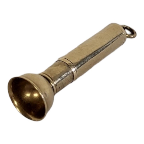 84 - A VINTAGE 9CT GOLD CIGAR PUNCH
Cylindrical propelling form of plain design, hallmarked Birmingham, 1... 