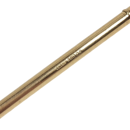 45 - SAMPSON MORDEN, AN EARLY 20TH CENTURY 9CT GOLD PROPELLING PENCIL
Plain form.
(approx 11.5cm)

Condit... 