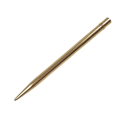 45 - SAMPSON MORDEN, AN EARLY 20TH CENTURY 9CT GOLD PROPELLING PENCIL
Plain form.
(approx 11.5cm)

Condit... 