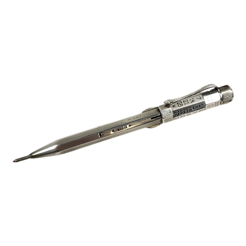 49 - TURNO, AN EARLY 20TH CENTURY SILVER PERPETUAL CALENDAR PROPELLING PENCIL
Having a revolving day/date... 