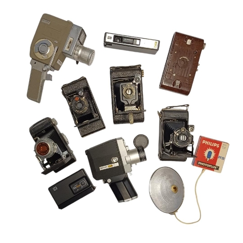 439 - COLLECTION OF VINTAGE CINE AND ROLL FILM CAMERAS. Including Emig Super 8 Astrozoom, Mikado Reflex Zo... 