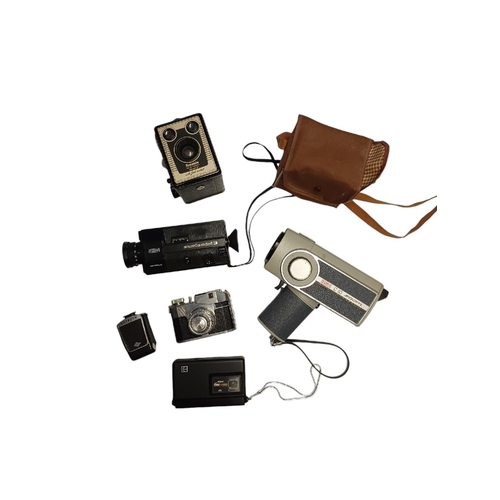 439 - COLLECTION OF VINTAGE CINE AND ROLL FILM CAMERAS. Including Emig Super 8 Astrozoom, Mikado Reflex Zo... 