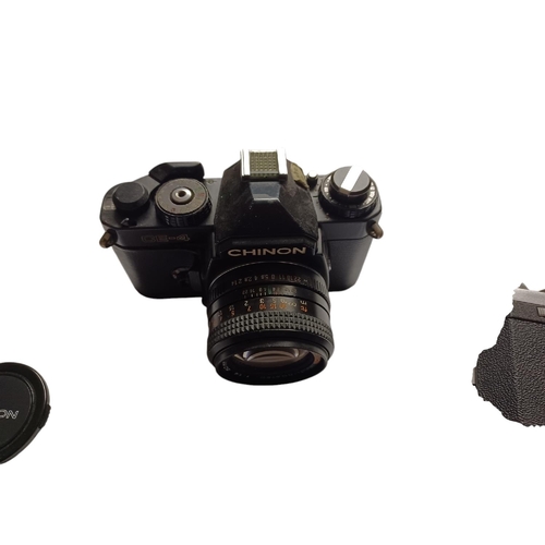 447 - MINOLTA, EDIXA and CHINON. Three 35mm SLR film cameras including a Minolta X-300, Edixa Prismat TTL ... 