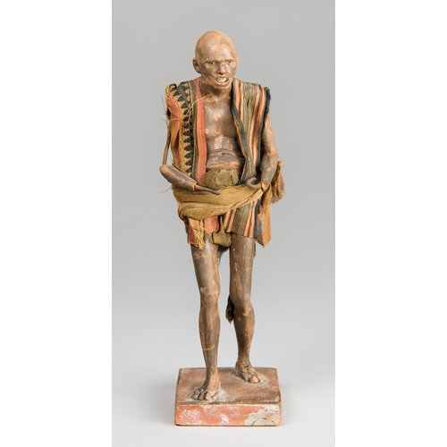 116 - A 19TH CENTURY CLAY INDIAN FIGURE ATTRIBUTED TO JADUNATH PAL (1821-1920).
Made in Krishnanagar (near... 