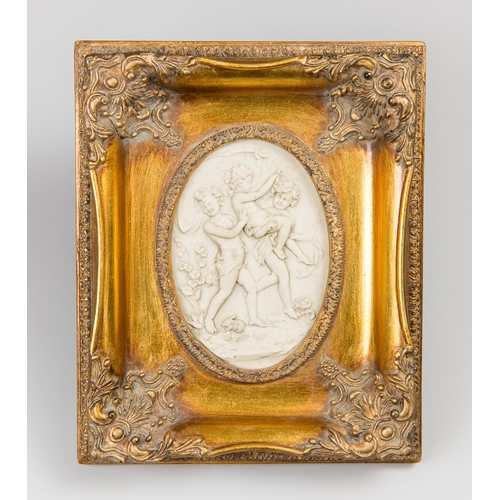 169 - LATE 19TH CENTURY RUSSIAN MARBLE RELIEF IN GILT FLAME.
The reverse is decorated with an inlaid medal... 