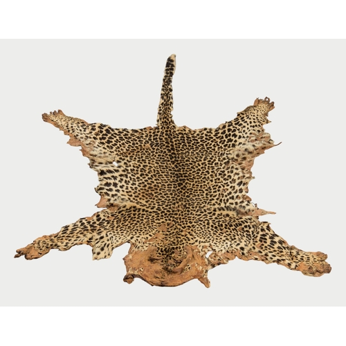 322 - AN EARLY 20TH CENTURY TAXIDERMY AFRICAN LEOPARD SKIN RUG (PANTHERA PARDUS PARDUS). 
Provenance: Shot... 