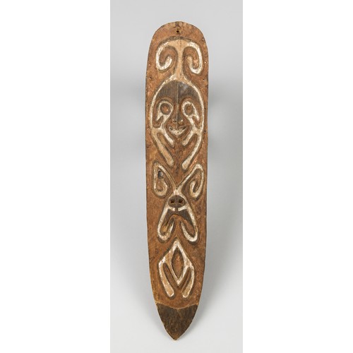 54 - A LATE 18TH/EARLY 19TH CENTURY BULLROARER, PAPUA NEW GUINEA.

Provenance: Collected by Thomas Schult... 