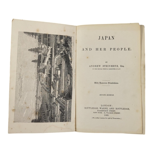 402 - TRAVEL - ANDREW STEINMETZ, JAPAN AND HER PEOPLE, FIRST EDITION, 1859
Re-bound in full calf, good exa... 