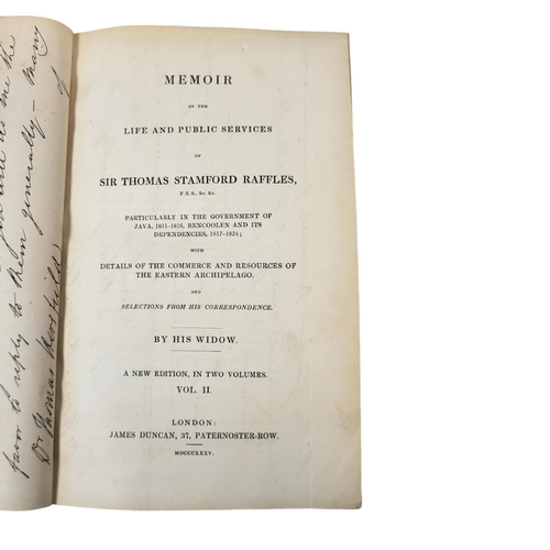 411 - MEMOIR OF THE LIFE AND PUBLIC SERVICES OF SIR THOMAS STAMFORD RAFFLES
Particularly in the government... 