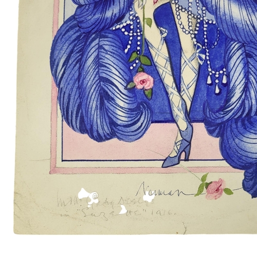 425 - SIR NORMAN HARTNELL, 1901 - 1979, GREAT GATSBY, ORIGINAL FASHION DESIGN, WATERCOLOUR ON PAPER
Signed... 