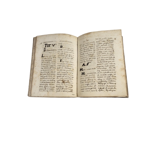 432 - 18TH CENTURY MANUSCRIPT, LATIN (POSSIBLY RELIGIOUS/EDUCATIONAL)
110 leaves (approx), Circa 1736, bou... 