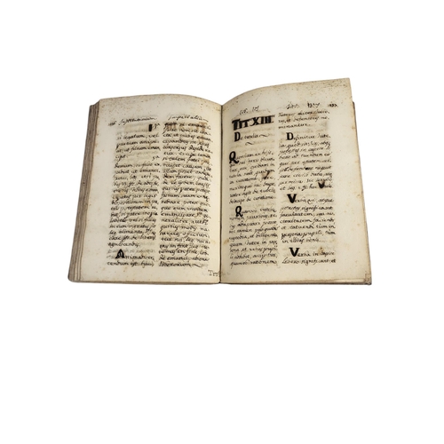 432 - 18TH CENTURY MANUSCRIPT, LATIN (POSSIBLY RELIGIOUS/EDUCATIONAL)
110 leaves (approx), Circa 1736, bou... 