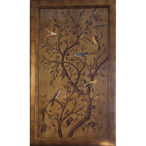 476 - IN THE MANOR OF WILLIAM MORRIS, A PAIR OF DECORATIVE CHINOISERIE PRINTS
Exotic birds amongst foliage... 