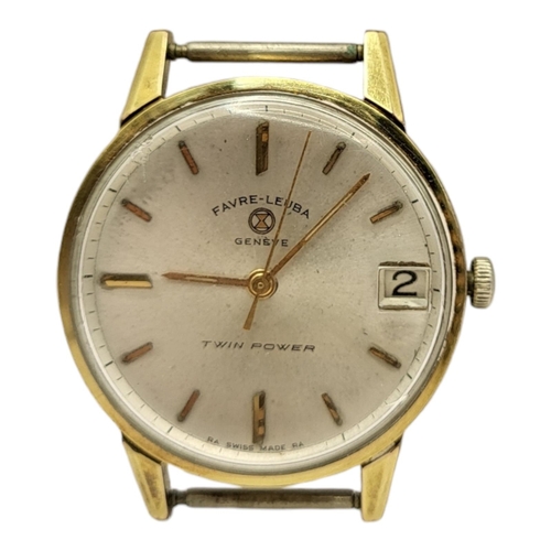 666 - FAVRE LEUBA, TWO VINTAGE GOLD PLATED GENTS WATCHES
To include a Twin Power watch with calendar windo... 