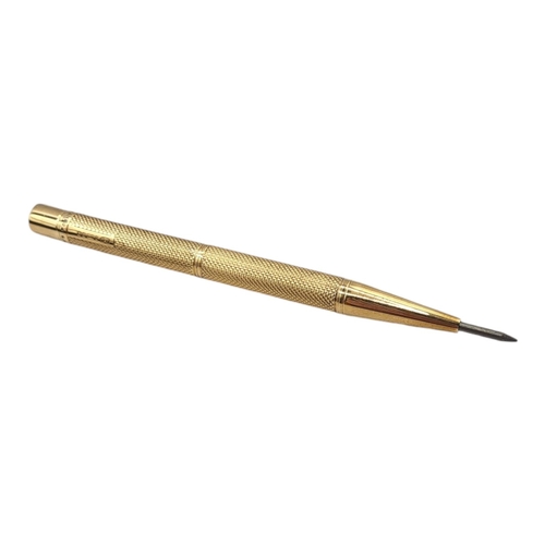 690 - BAKER’S POINTER, AN EARLY 20TH CENTURY 9CT GOLD PROPELLING PENCIL
Heavy gauge with engine turned dec... 