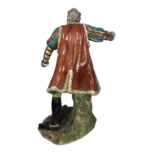 717 - DERBY, A LARGE LATE 18TH/EARLY 19TH CENTURY PORCELAIN FIGURE OF KING RICHARD III
Standing pose depic... 