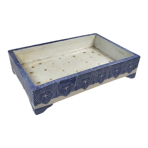 750 - A 19TH CENTURY JAPANESE BLUE AND WHITE PORCELAIN ‘BONSAI’ JARDINIERE/PLANTER
Having underglaze decor... 