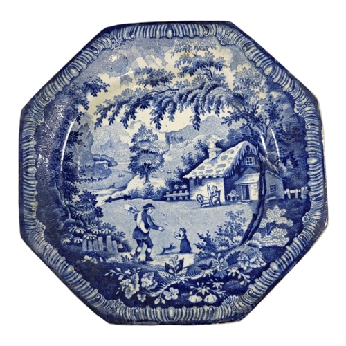 758 - BRAMELD, A COLLECTION OF 19TH CENTURY BLUE AND WHITE POTTERY DINNERWARE
Comprising six soup bowls, f... 