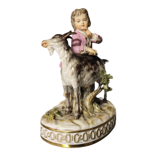 768 - MEISSEN, A 19TH CENTURY PORCELAIN GROUP OF A BAVARIAN BOY AND HIS GOAT COMPANION
After the original ... 