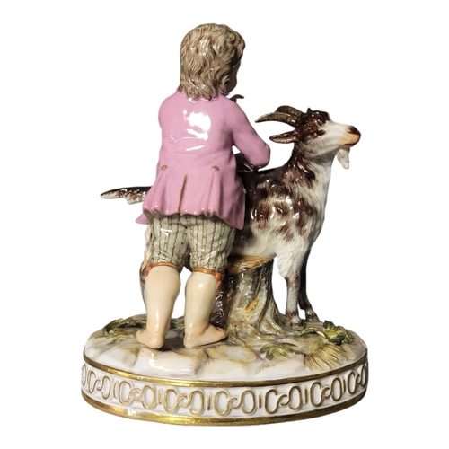 768 - MEISSEN, A 19TH CENTURY PORCELAIN GROUP OF A BAVARIAN BOY AND HIS GOAT COMPANION
After the original ... 