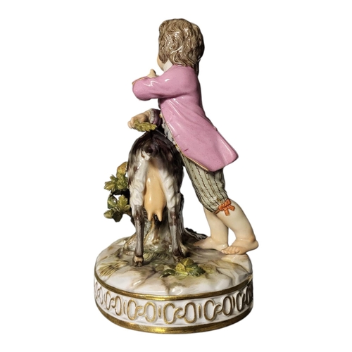 768 - MEISSEN, A 19TH CENTURY PORCELAIN GROUP OF A BAVARIAN BOY AND HIS GOAT COMPANION
After the original ... 