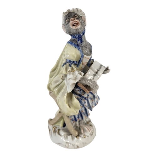 770A - AFTER MEISSEN 18TH CENTURY ORIGINAL, A SET OF 15 PORCELAIN ANTHROPOMORPHIC FIGURES, MONKEY BAND BY R... 