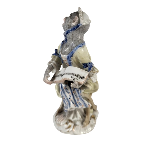 770A - AFTER MEISSEN 18TH CENTURY ORIGINAL, A SET OF 15 PORCELAIN ANTHROPOMORPHIC FIGURES, MONKEY BAND BY R... 