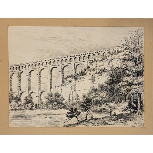 539 - A MIXED COLLECTION OF SIX LATE 19TH CENTURY PEN AND INK STUDIES
To include views of Pyrenees, Alpine... 